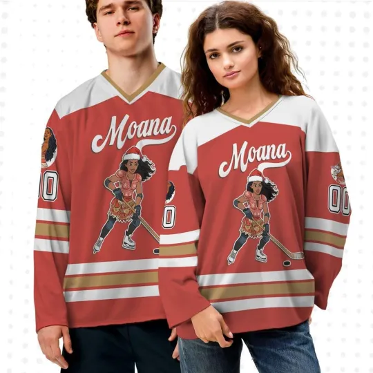 Discover Personalized Moana Princess Hockey Jersey for Men Holiday Gift