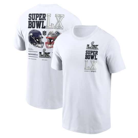 Discover New England Vs. Seattle Seahawk Super B.owll Lx Dueling T-Shirt