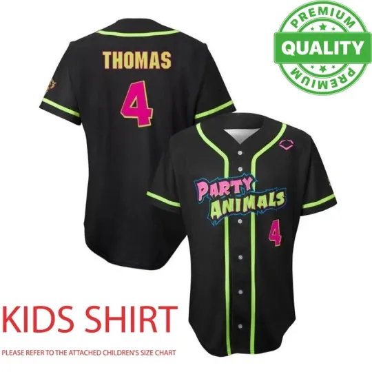Discover Party Animals Savannah Thomas #4 BASEBALL Jersey 3D AOP Kids Youth