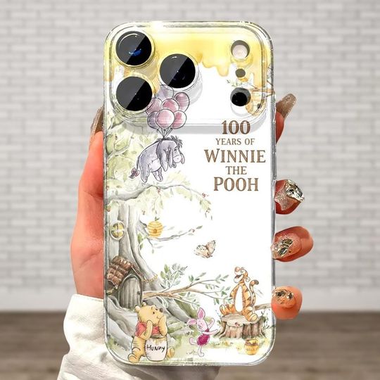 Discover 100 Years Of Winnie The Pooh Phone Case, Disney Pooh Eeyore Piglet Tigger Phone Case, Pooh And Friend Cover, Cute Friendship Phone Case