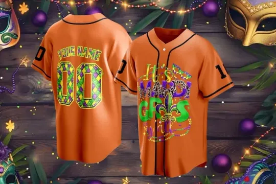 Discover Personalized Mardi Gras Y'all New Orleans Carnival Baseball Jersey