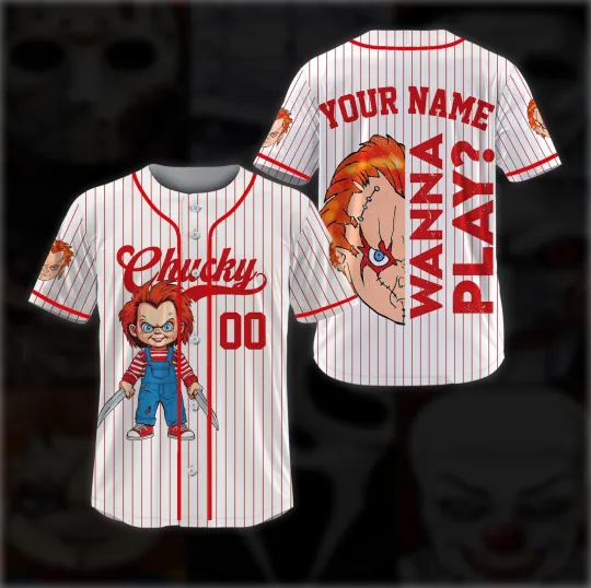 Discover Personalized Horror Chucky Doll Halloween Baseball Jersey Shirt
