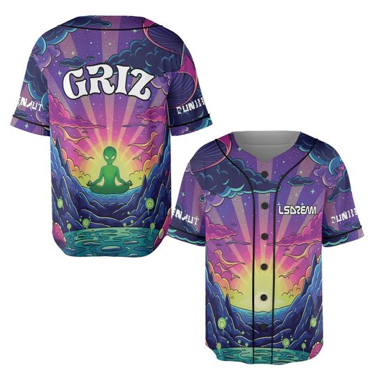 Discover Griz Baseball Jersey, Alient Rave Shirt, Chill Edm Festival Top