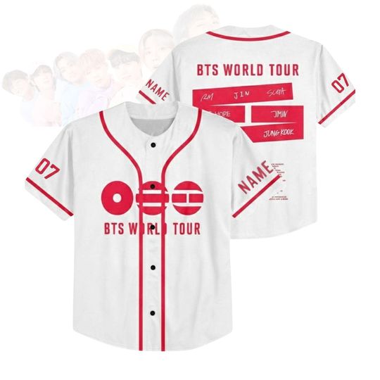 Discover Custom Kpop Comeback Bangtan Baseball Jersey, B.T.S Inspired Baseball Jersey For Fan Baseball Kpop Jersey, World Tour 2026 2027 Jersey