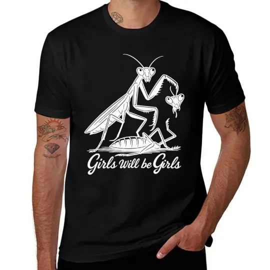 Discover Girls Will Be Girls Shirt, Praying Mantis Tee, Insect Lover,Bug Lover