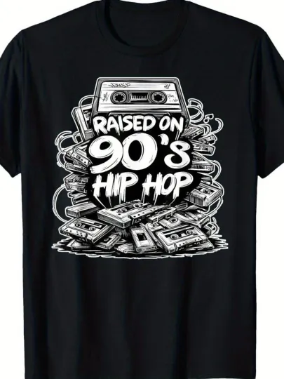 Discover Men'S Vintage 90s Hip-Hop T-Shirt Retro Cassette Tape Graffiti Shirt