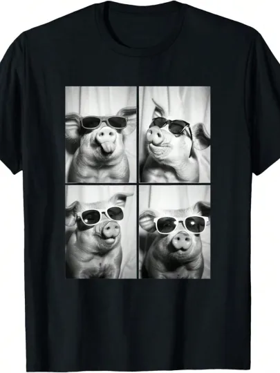 Discover Funny Pigs With Sunglasses Cool Farm Animals Animal T-Shirt