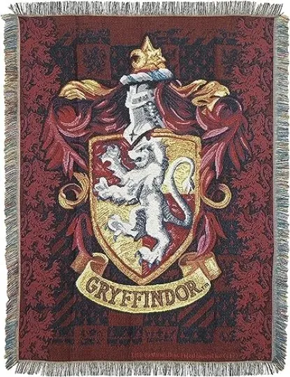 Harry Potter Woven Tapestry Throw Blanket, 48 x 60 Inches, Gryffindor Shield