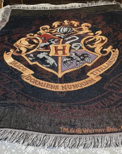 Harry Potter Hogwarts Northwest Woven Tapestry Throw Blanket 48" x 60"  Decor