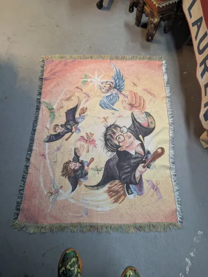 Discover Harry Potter The Key Tapestry Throw Blanket Woven Vintage 2000 Made in USA