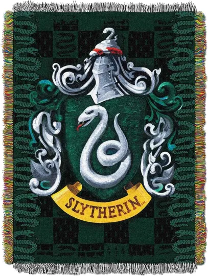 Harry Potter Woven Tapestry Throw Blanket, 48 x 60 Inches, Slytherin Shield