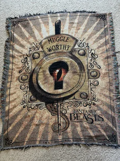 Fantastic Beasts Muggle Worthy Woven Tapestry Throw Blanket 48" x 60"