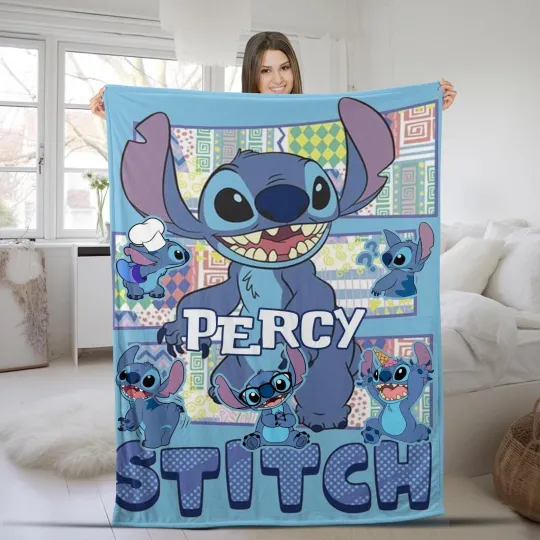 Discover Personalized Stitch Blanket Lilo Stitch Blanket Stitch Birthday Gifts Angel Stit