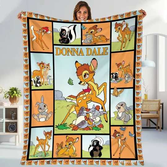 Personalized Bambi Fleece Blanket for Home & Living