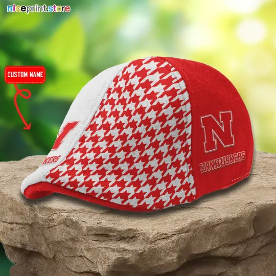 Discover Nebraska Team Cornhuskers Ivy Cap Cornhuskers Newsboy Cap NCAA Flat Cap for Men