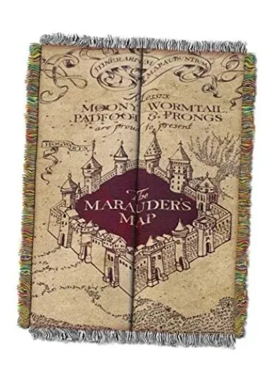 Discover Woven Tapestry Throw Blanket, Marauders Map 48" x 60"