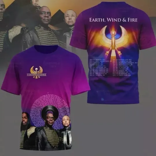 Discover Earth, Wind & Fire World Tour 2025 AOP 3D T Shirt