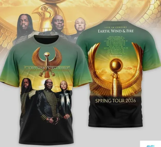 Discover Earth Wind And Fire Tour Shirt Spring Tour Dates 3D T-Shirt