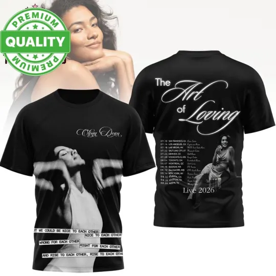 Discover Olivia Dean The Art of Loving 2026 Tour 3D AOP Shirt Unisex