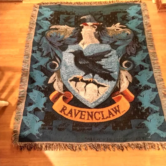 Ravenclaw Harry Potter Hogwarts Woven Tapestry Blanket 60x45" Warner Bro Studio