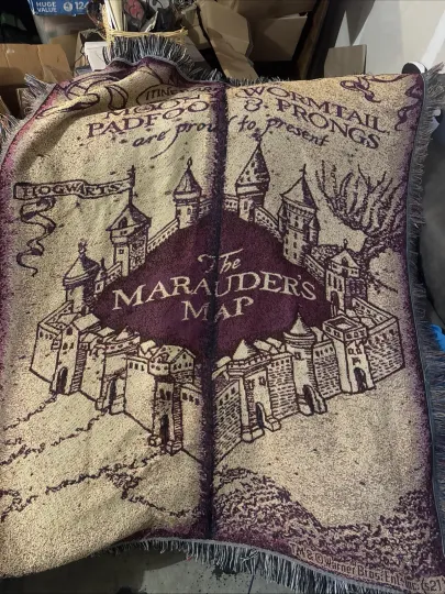 Discover Harry Potter Marauders Map Woven Tapestry Throw Blanket 48"x60"