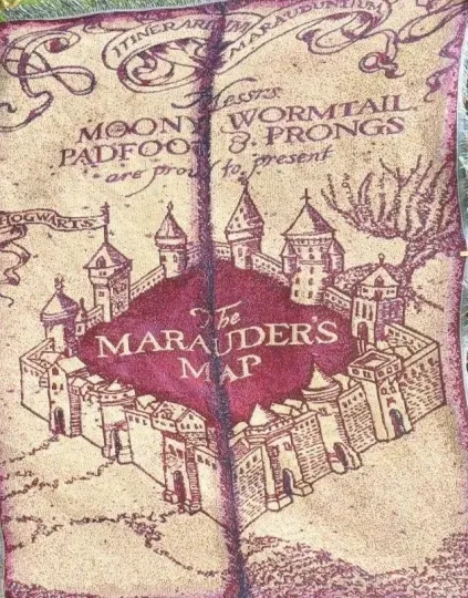 Harry Potter Woven Tapestry Throw Blanket 48 x 60 Inches Marauder's Map