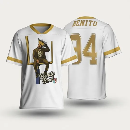 Discover 2 Sided Benito Bowl Custom Jersey, Personalized Team Benito 94 Fan Apparel Gift