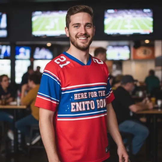 Discover Latin Game Day Football Shirt, Custom Number Stripe Top, Benito Bowl Fan Tee