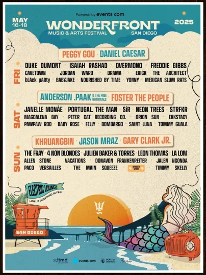 Discover Anderson Paak Peggy Gou Daniel Caesar Wonderfront Fest 2025 Vertical Poster