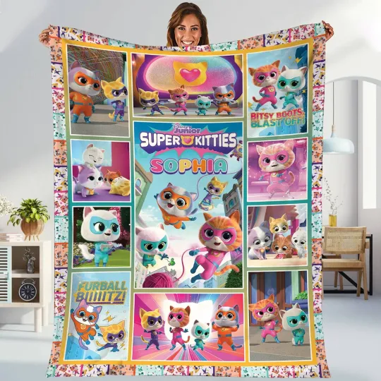 Discover Super Kitties Fleece Blanket for Kids