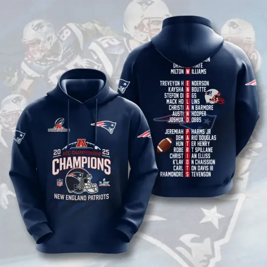 Discover Patriots  Champions 2026 3D Hoodie