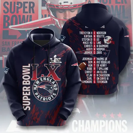 Discover Patriots Champions 2026 3D Hoodie