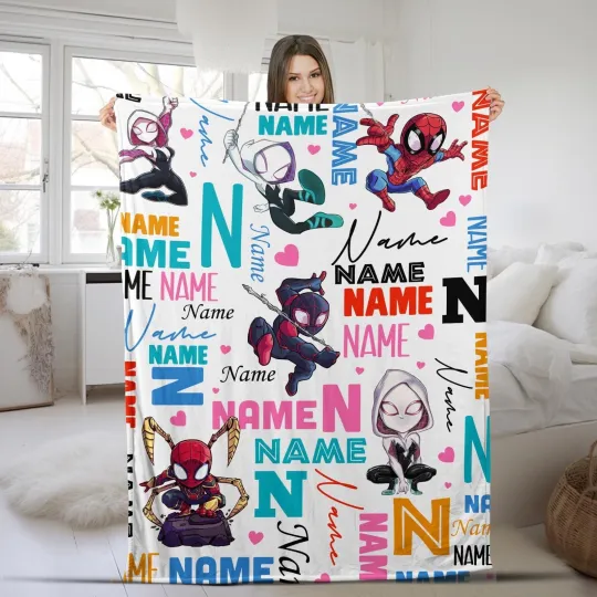 Customized Spidey and His Amazing Friends Spider Gwen Fleece Blanket