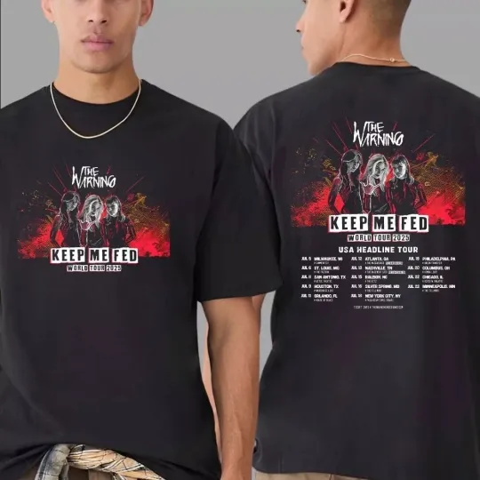 Discover The Warning Band Keep Me Fed World Tour 2025 T-Shirt S to 5XL, fan gift