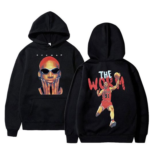 Discover Vintage The Worm Dennis Rodman Graphics Hoodie Men Women Hip Hop Fashion Oversize Sweatshirt Harajuku Boys Basketball Streetwear