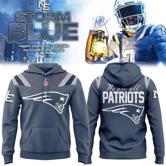 Discover New England Patriot Storm Blue We are all PATRIOTS 3D Hoodie