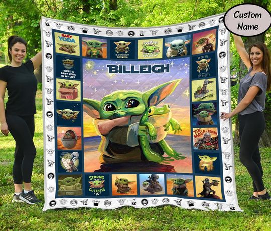 Discover Personalized Baby Yoda Fleece Blanket, Yoda Quilt Blanket, Yoda Grogu Starwars Blanket, The Mandalorian Baby Yoda, Birthday Gifts Baby Yoda