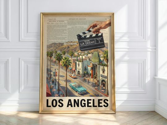 Discover Los Angeles Hollywood Vintage Cinema Poster