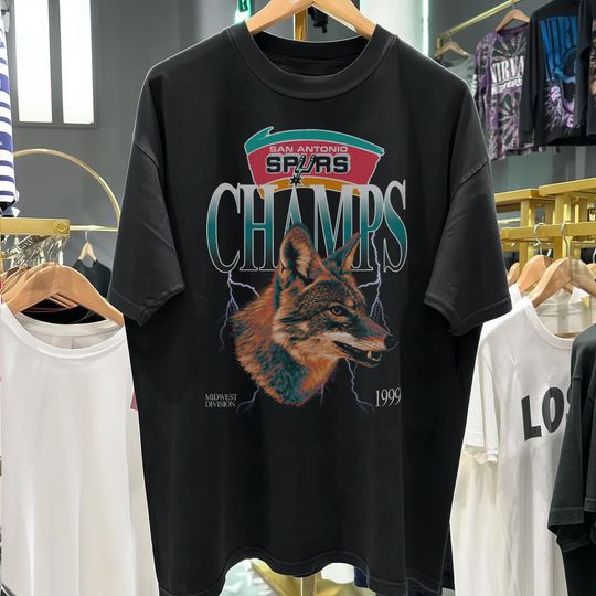 Discover San Antonio Spurs Coyote Vintage Heavyweight T-Shirt - Popovich First Championship