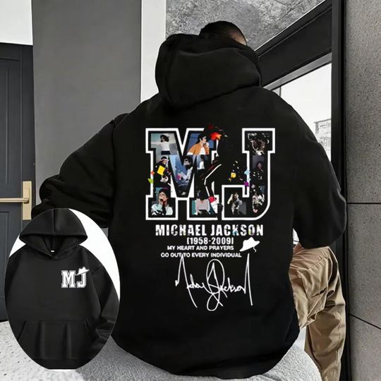 Autumn/Winter Classic Retro Michael Jackson Graphic Hoodie Male Hip Hop Punk Rock Cotton Sweatshirt Casual Long Sleeve Hoodie