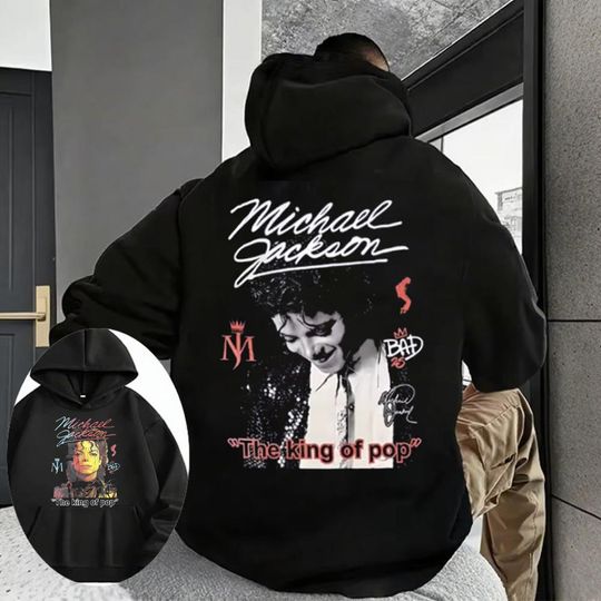 Autumn/Winter Classic Retro Michael Jackson Graphic Hoodie Male Hip-hop Punk Rock Sweatshirt Pure Cotton Gothic Loose Hoodie