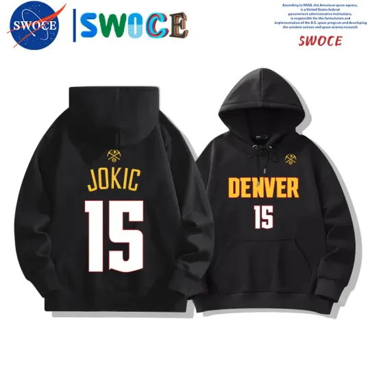 Loose Shoulder Long Sleeve Hoodie Men's Basketball Jacket Denver Nuggets Jokic Youth Trendy Brand Spring Autumn Outerwear