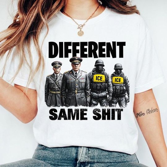 Discover Different Uniforms Same Shit Shirt, Anti Trump Political T-Shirt, Dark Humor Statement Shirt
