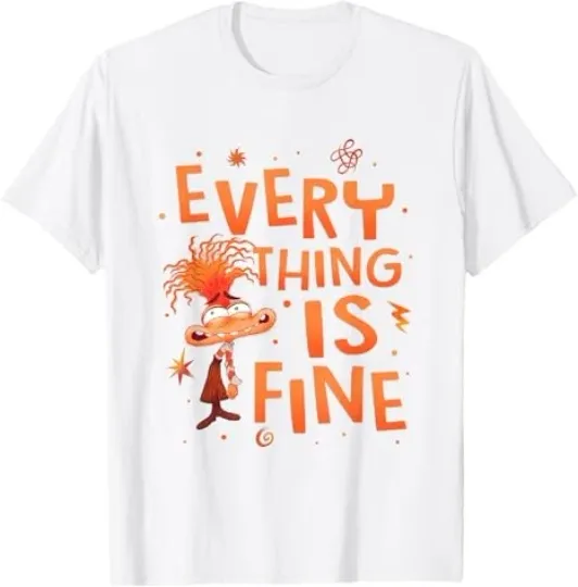 Discover Disney Pixar Inside Out 2 Everything Is Fine Anxiety Logo T-Shirt