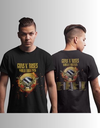 Discover Unisex GGN'NRoses World Tour 2026 T-Shirt | Rock Band Concert Tee - Vintage Apparel Concert