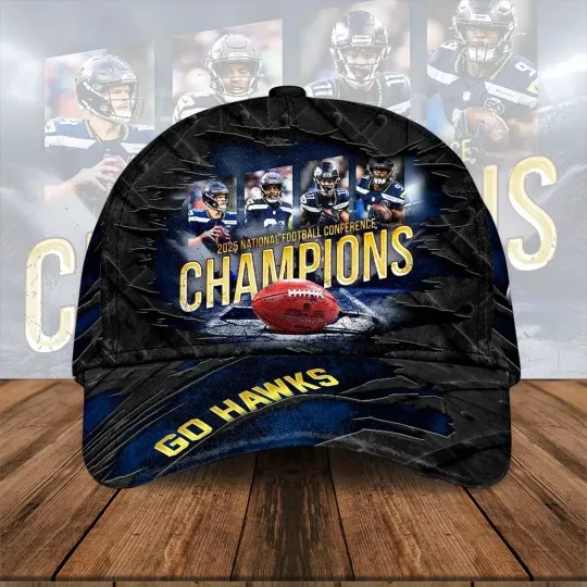 Discover Seahawkss 2025 N.F.C Champions Classic Cap