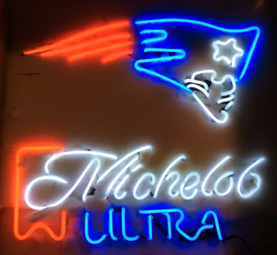 New England Patriots Neon Signs Real Glass Handmade Beer Sign