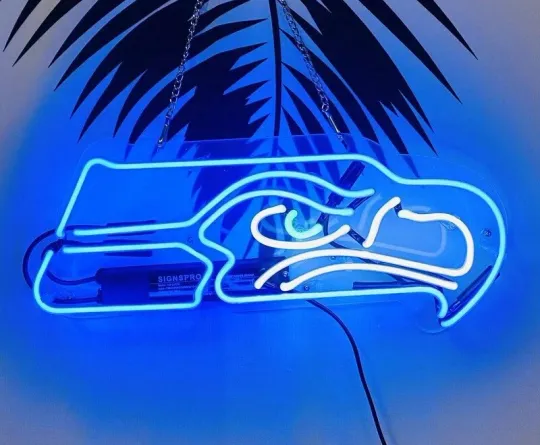 Seattle Seahawks Neon Light Sign Lamp Bar Open Wall Decor