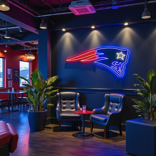New England Patriots Neon Sign, American Football Neon Decor, Patriots Gift