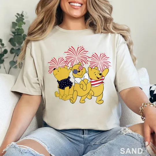 Discover Disney Happy Winnie The Pooh 4Th Of July T-Shirt, Gift For Friends